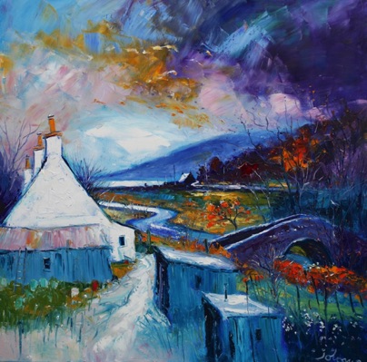 Stormy Autumnlight over Old Aros Bridge Mull 36x36 Stormy Autumnlight over Old Aros Bridge Mull 36x36